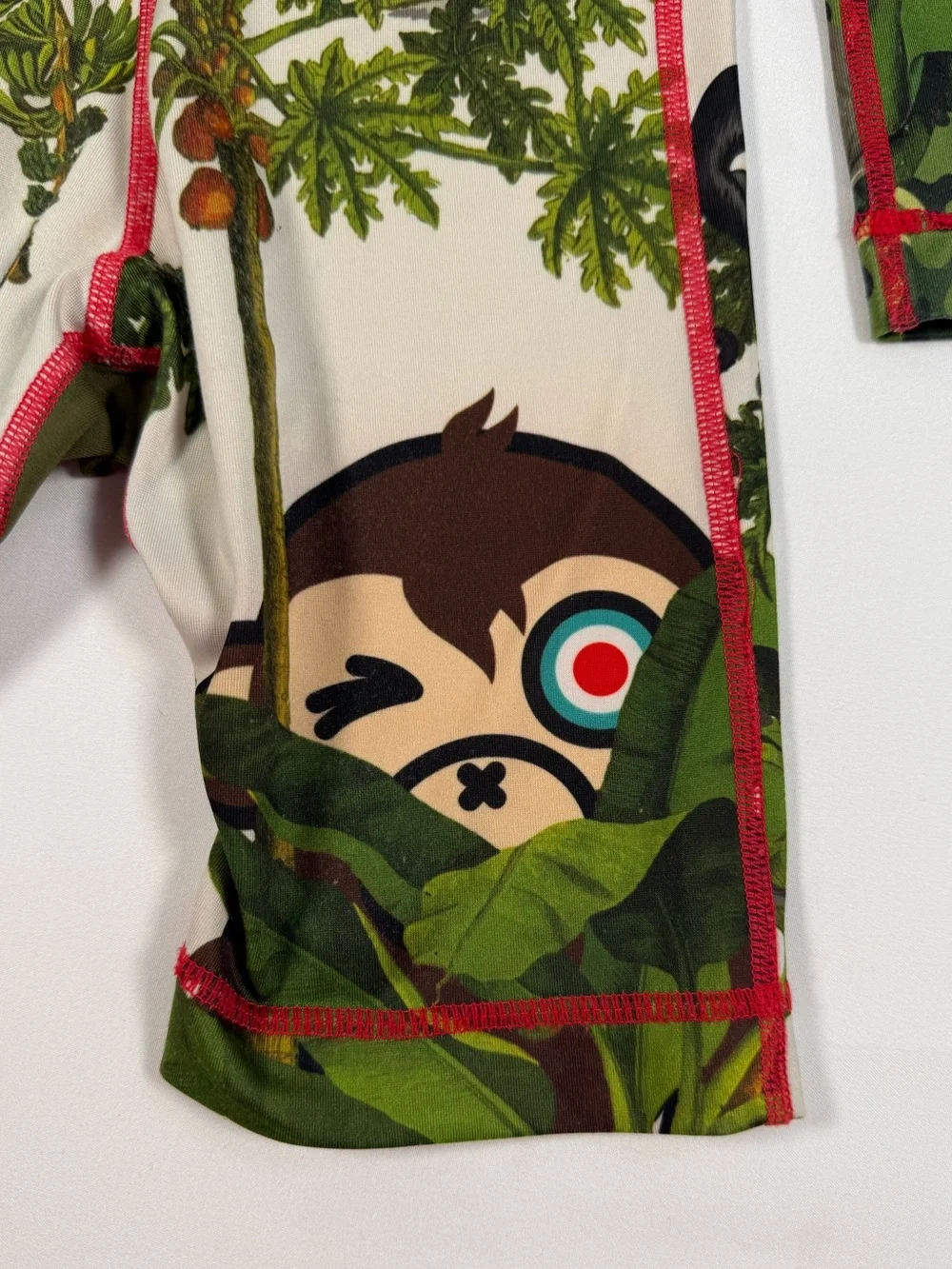 KRIO + COLOR Big Foot Jungle Rash Guard Swimsuit 4-6 Tropical‎ Monkey UPF 50+